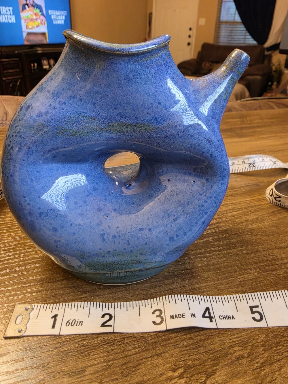 Norris Handmade Blue & Green Ceramic Abstract Ceramic Glossy Vase